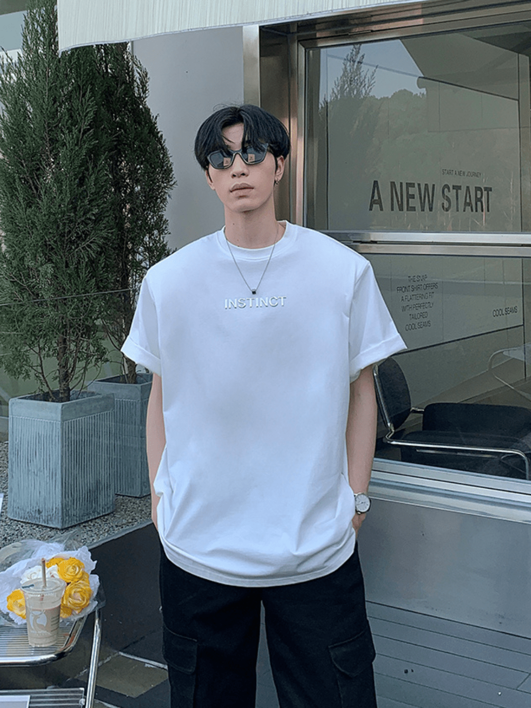 saferido [ONELYC1NS] Korean loose half-sleeved trend T-shirt na1141