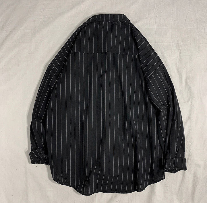 saferido      Black White Striped Men's Shirts  Harajuku Men Casual Long Sleeve Shirt Tops Streetwear Man Oversized Blouse