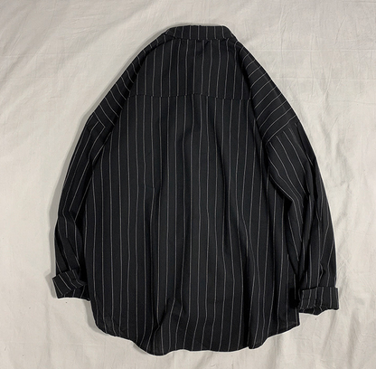 saferido      Black White Striped Men's Shirts  Harajuku Men Casual Long Sleeve Shirt Tops Streetwear Man Oversized Blouse
