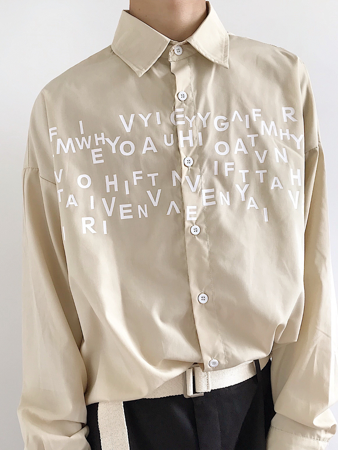 saferido Korean design sense letters printed shirt na1164