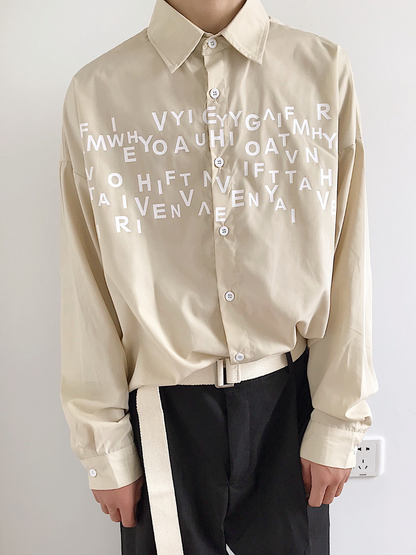 saferido Korean design sense letters printed shirt na1164