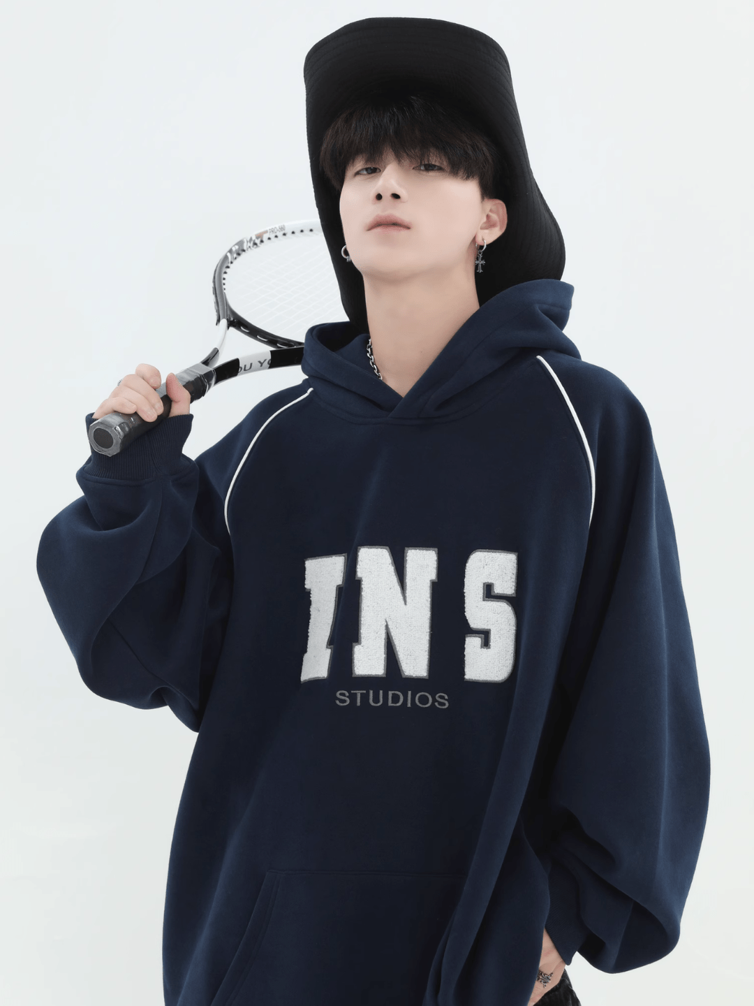 saferido [INSstudios] American Flocked LOGO Hooded na738