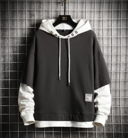 Japan Style Casual O-Neck Spring Autumn Print Hoodie Sweatshirt Men'S Thick Fleece Hip Hop High Streetwear Clothes