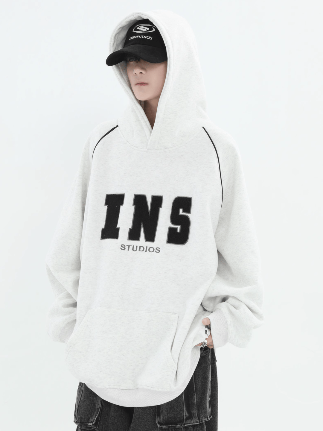 saferido [INSstudios] American Flocked LOGO Hooded na738