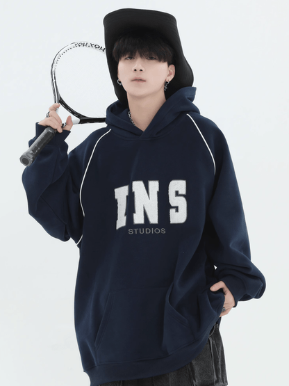 saferido [INSstudios] American Flocked LOGO Hooded na738
