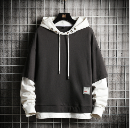 Japan Style Casual O-Neck Spring Autumn Print Hoodie Sweatshirt Men'S Thick Fleece Hip Hop High Streetwear Clothes