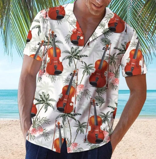 Hawaiian Shirts Red Tropical Shirts Floral Men  Tops Summer Casual Short Sleeve Button Shirt Chemise Loose Vacation Beach