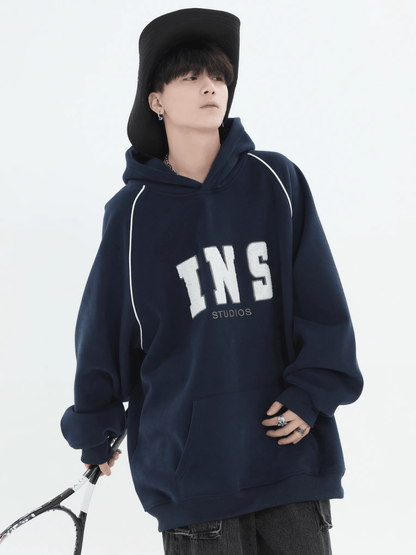 saferido [INSstudios] American Flocked LOGO Hooded na738