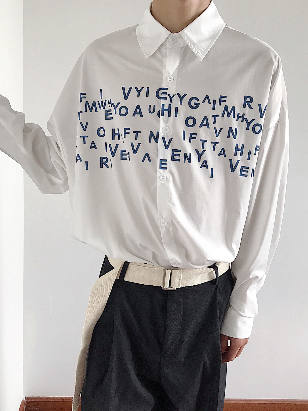 saferido Korean design sense letters printed shirt na1164