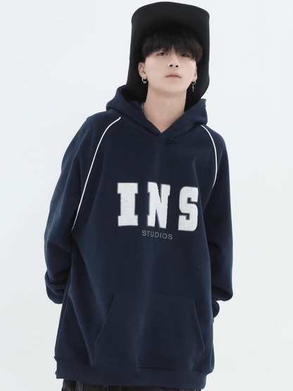 saferido [INSstudios] American Flocked LOGO Hooded na738