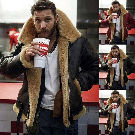 2025 wish new men's locomotive clothing autumn and winter thickened lamb wool jacket fashion trend casual jacket