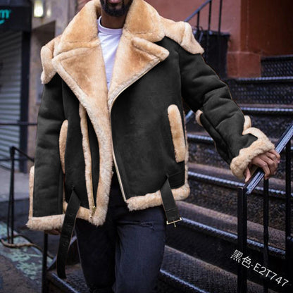 2025 Popular trade  suit lapel straight hem zipper thickened side seam pocket jacket top