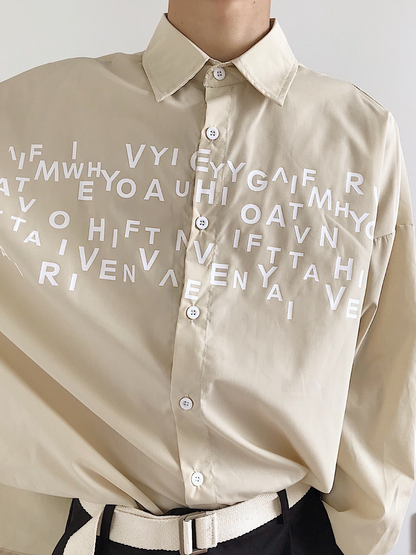 saferido Korean design sense letters printed shirt na1164