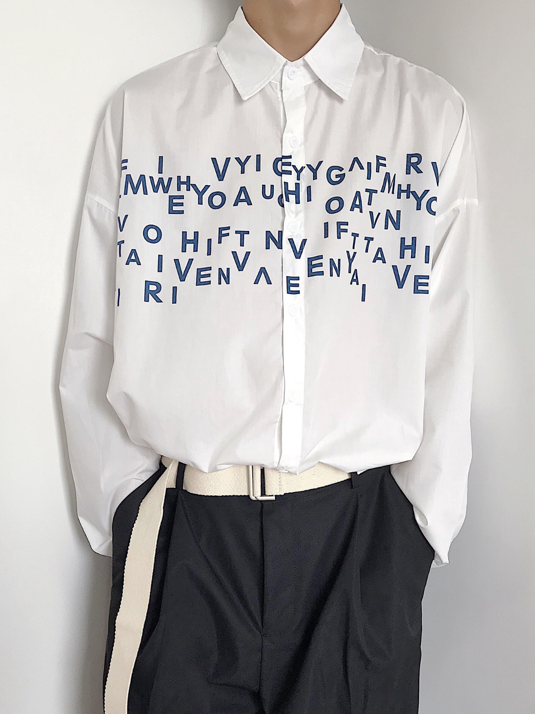 saferido Korean design sense letters printed shirt na1164