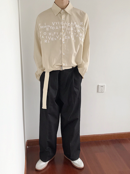 saferido Korean design sense letters printed shirt na1164