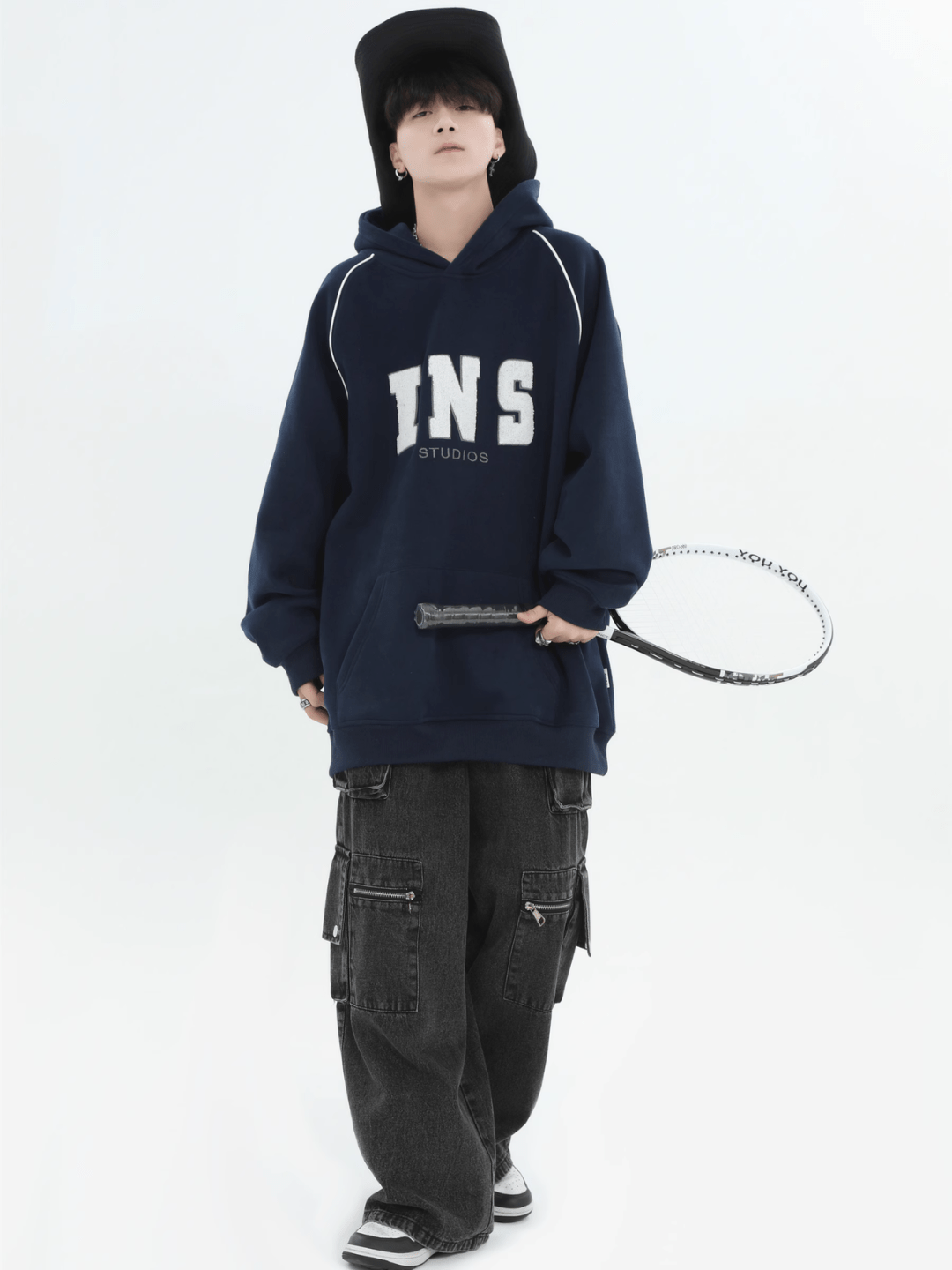 saferido [INSstudios] American Flocked LOGO Hooded na738