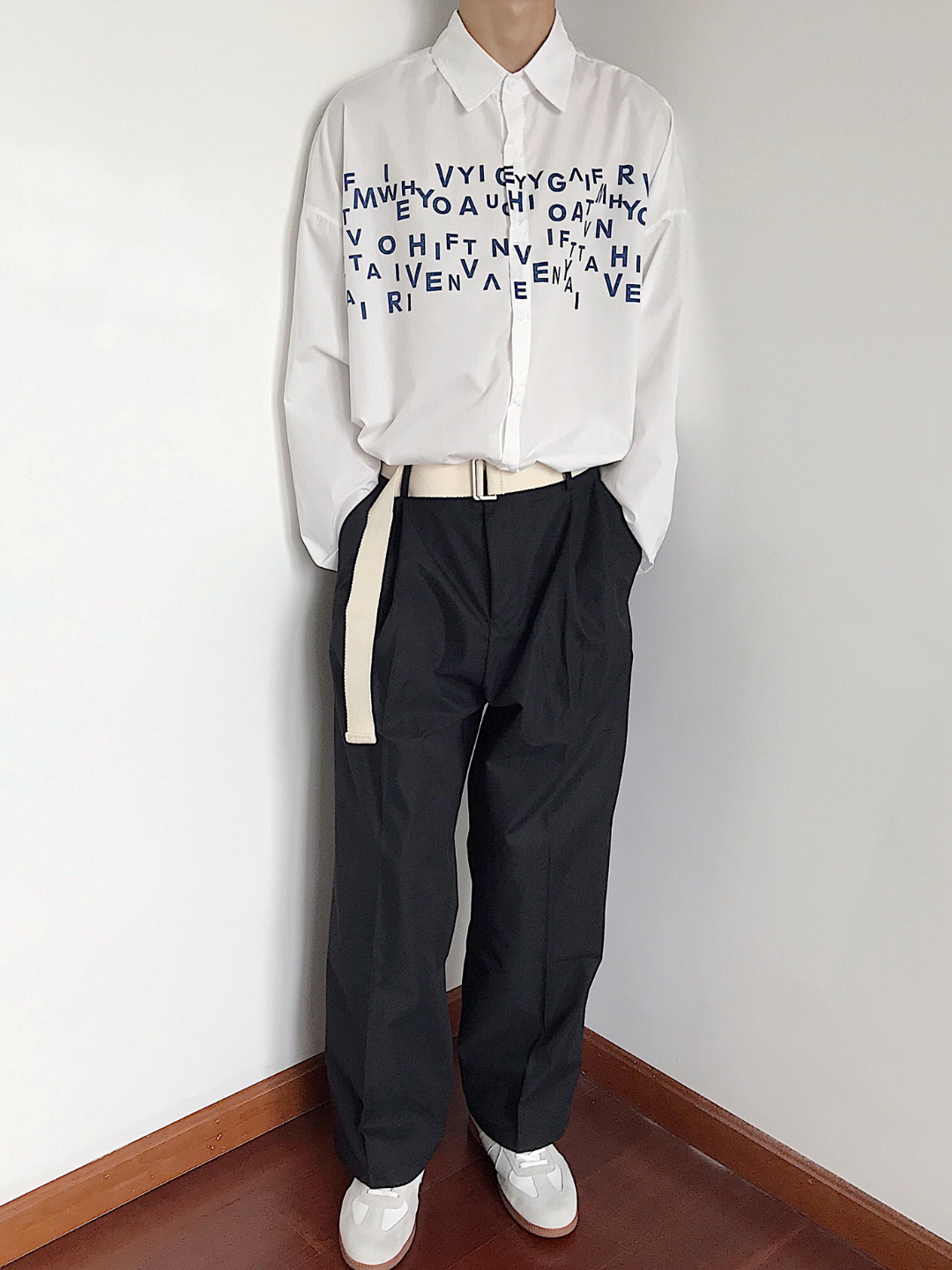 saferido Korean design sense letters printed shirt na1164