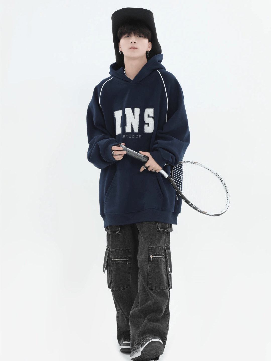 saferido [INSstudios] American Flocked LOGO Hooded na738