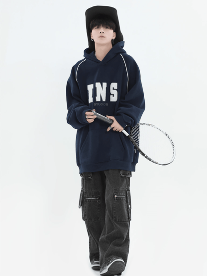 saferido [INSstudios] American Flocked LOGO Hooded na738