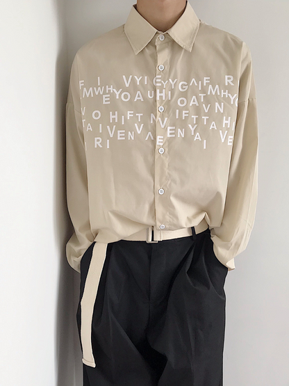 saferido Korean design sense letters printed shirt na1164