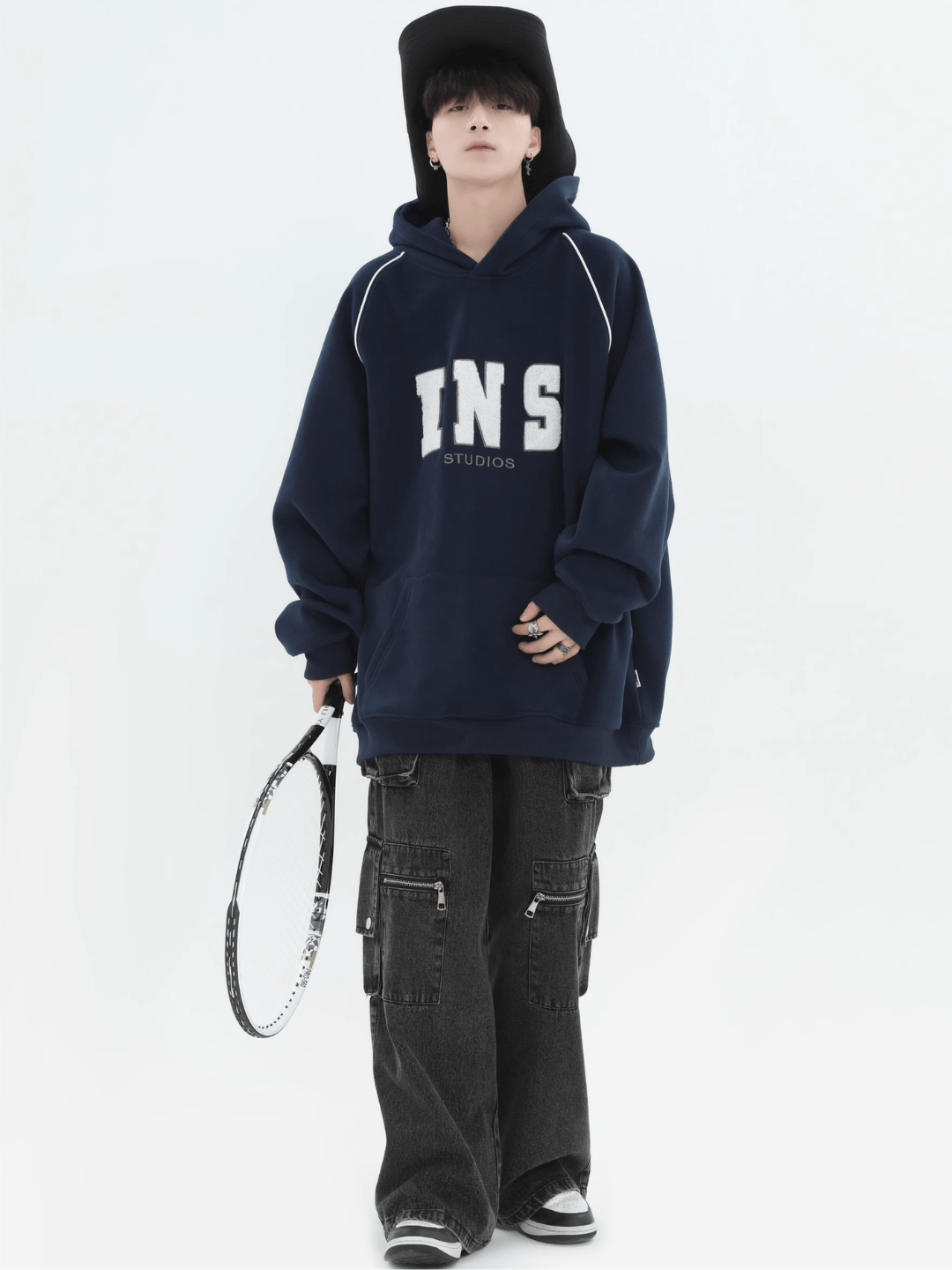 saferido [INSstudios] American Flocked LOGO Hooded na738