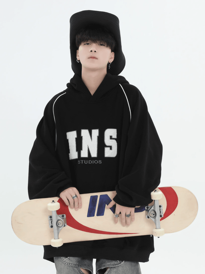 saferido [INSstudios] American Flocked LOGO Hooded na738