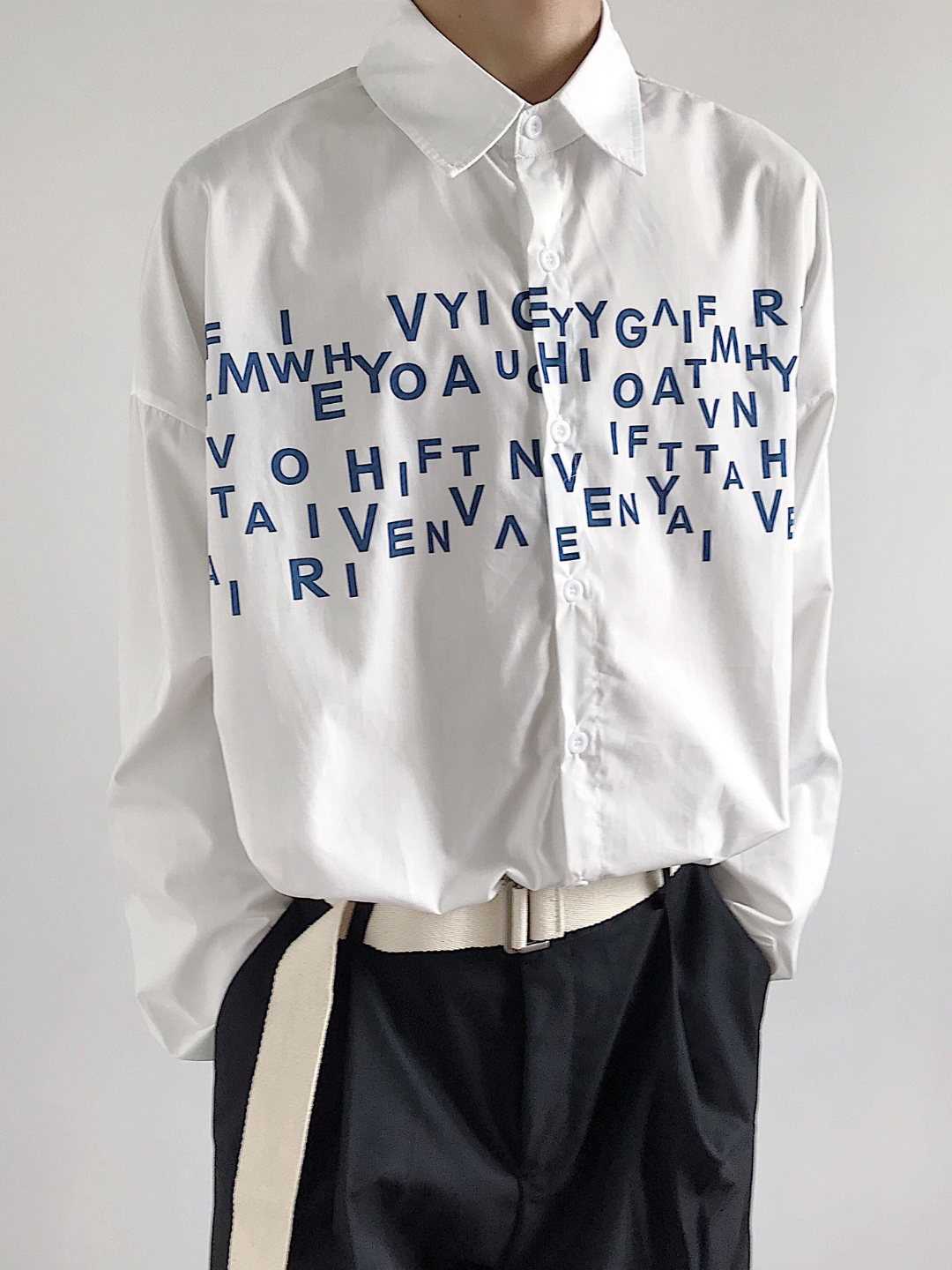 saferido Korean design sense letters printed shirt na1164