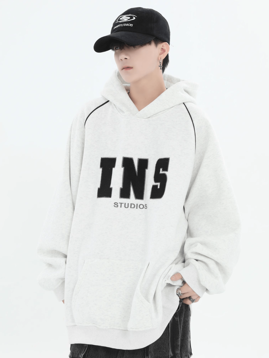 saferido [INSstudios] American Flocked LOGO Hooded na738
