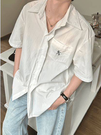 saferido [ONELYC1NS] Korean version of the loose simple cotton shirt na1087