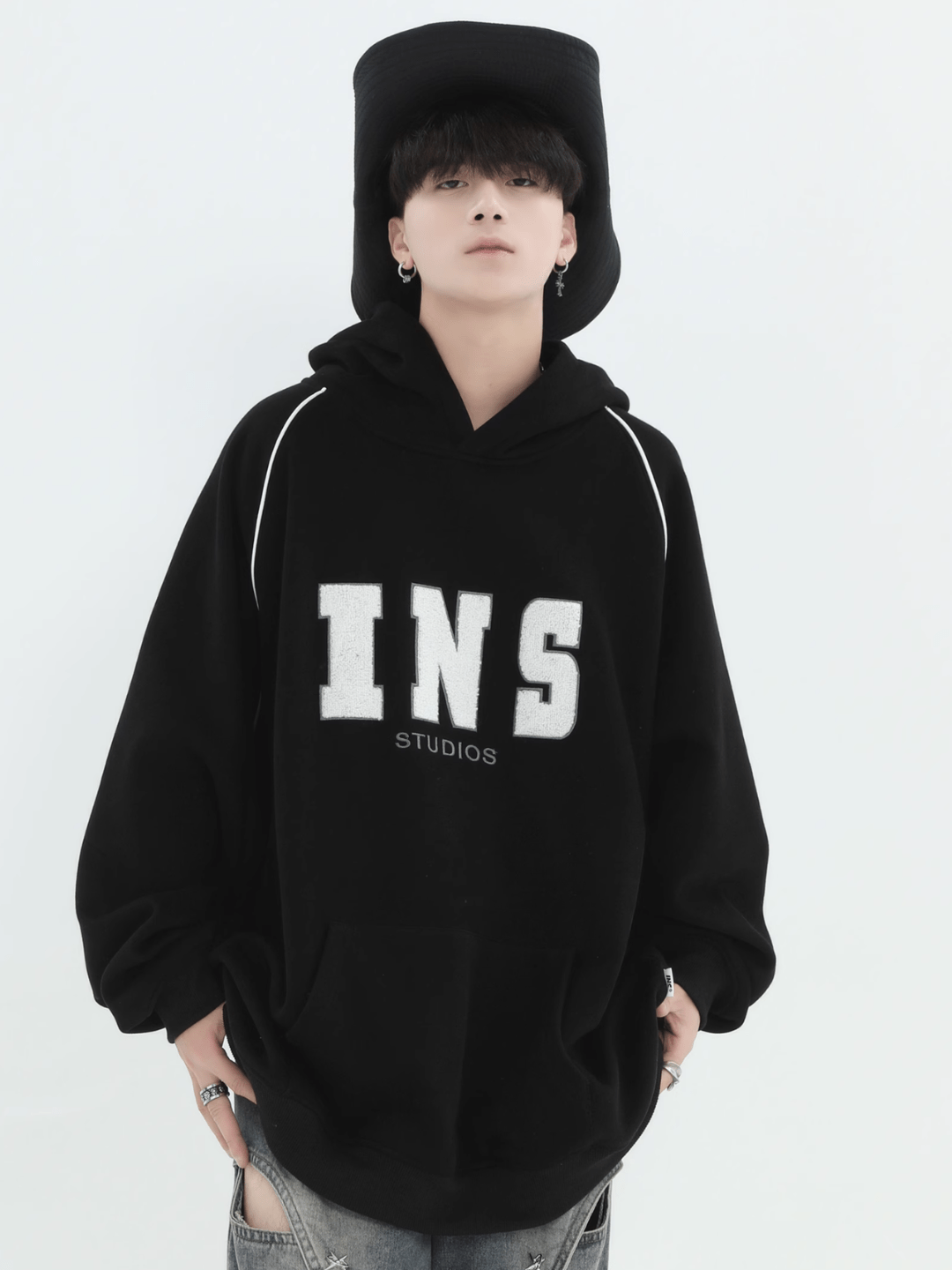 saferido [INSstudios] American Flocked LOGO Hooded na738