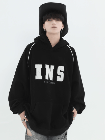 saferido [INSstudios] American Flocked LOGO Hooded na738
