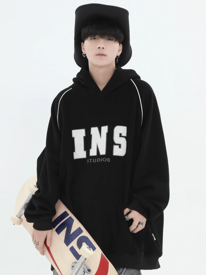 saferido [INSstudios] American Flocked LOGO Hooded na738