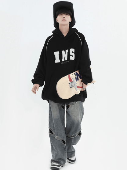 saferido [INSstudios] American Flocked LOGO Hooded na738