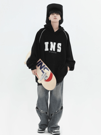 saferido [INSstudios] American Flocked LOGO Hooded na738