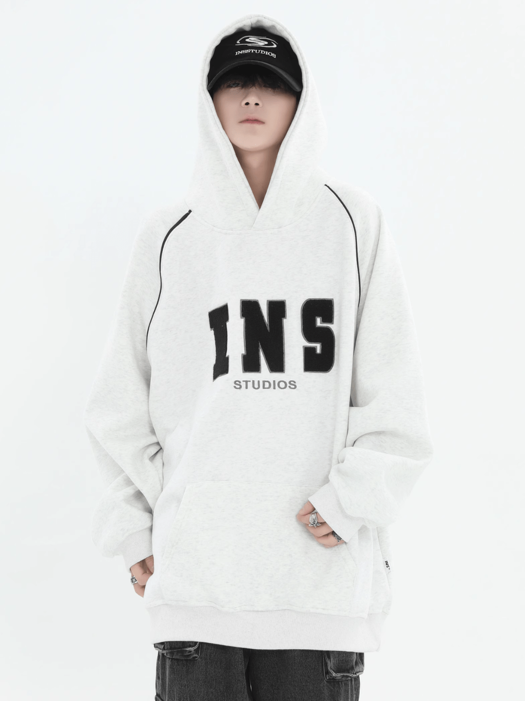 saferido [INSstudios] American Flocked LOGO Hooded na738