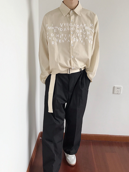 saferido Korean design sense letters printed shirt na1164