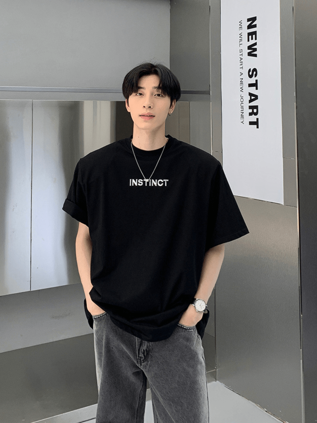 saferido [ONELYC1NS] Korean loose half-sleeved trend T-shirt na1141