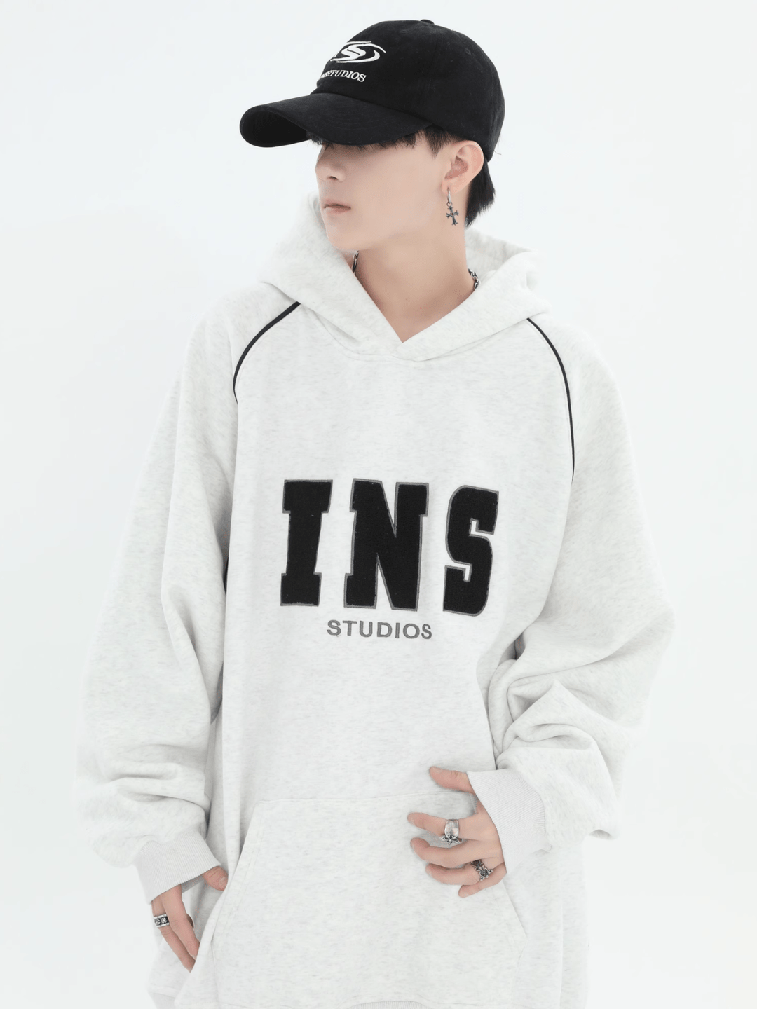 saferido [INSstudios] American Flocked LOGO Hooded na738