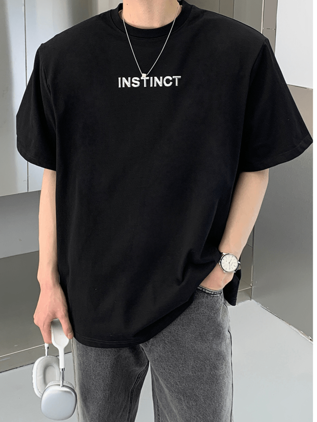 saferido [ONELYC1NS] Korean loose half-sleeved trend T-shirt na1141