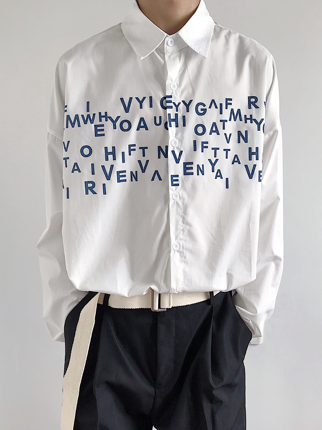 saferido Korean design sense letters printed shirt na1164