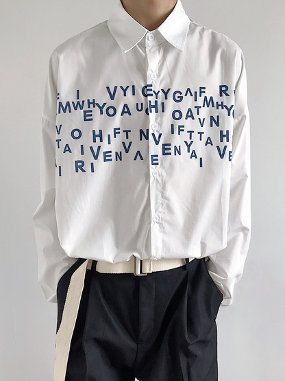 saferido Korean design sense letters printed shirt na1164