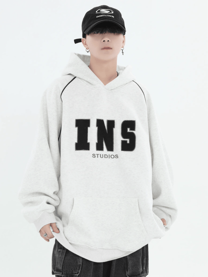 saferido [INSstudios] American Flocked LOGO Hooded na738