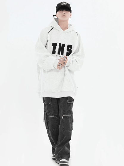 saferido [INSstudios] American Flocked LOGO Hooded na738