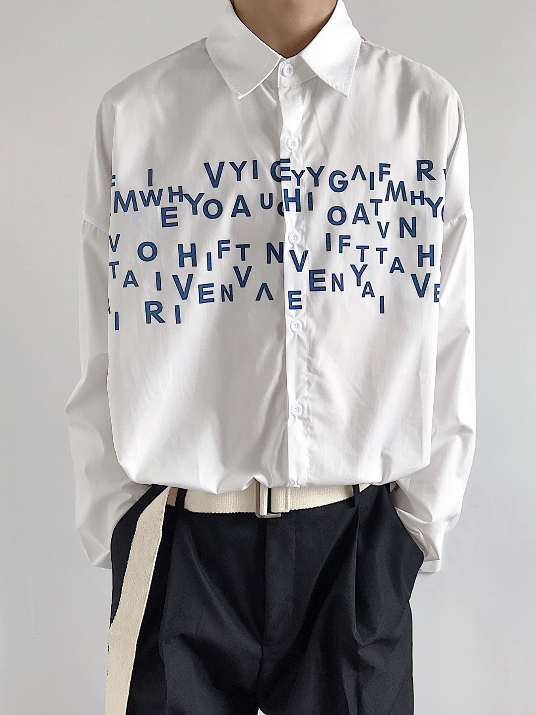 saferido Korean design sense letters printed shirt na1164