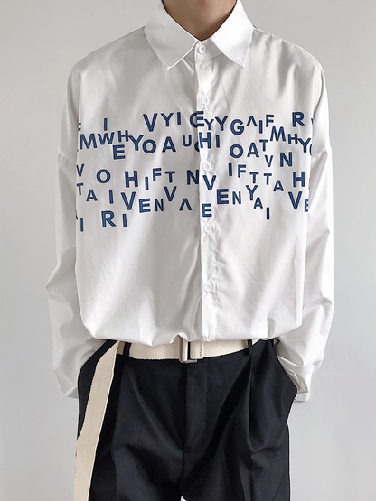 saferido Korean design sense letters printed shirt na1164