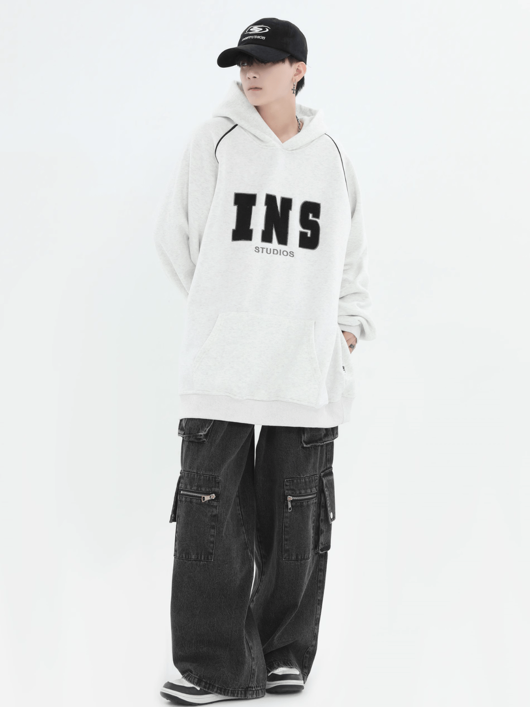 saferido [INSstudios] American Flocked LOGO Hooded na738