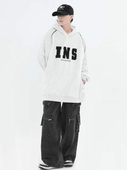 saferido [INSstudios] American Flocked LOGO Hooded na738