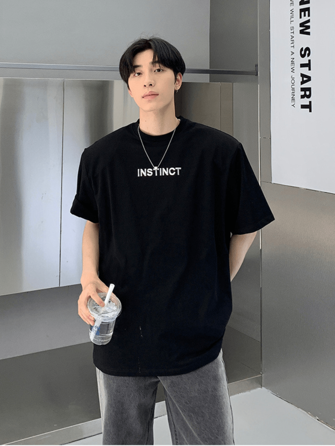saferido [ONELYC1NS] Korean loose half-sleeved trend T-shirt na1141