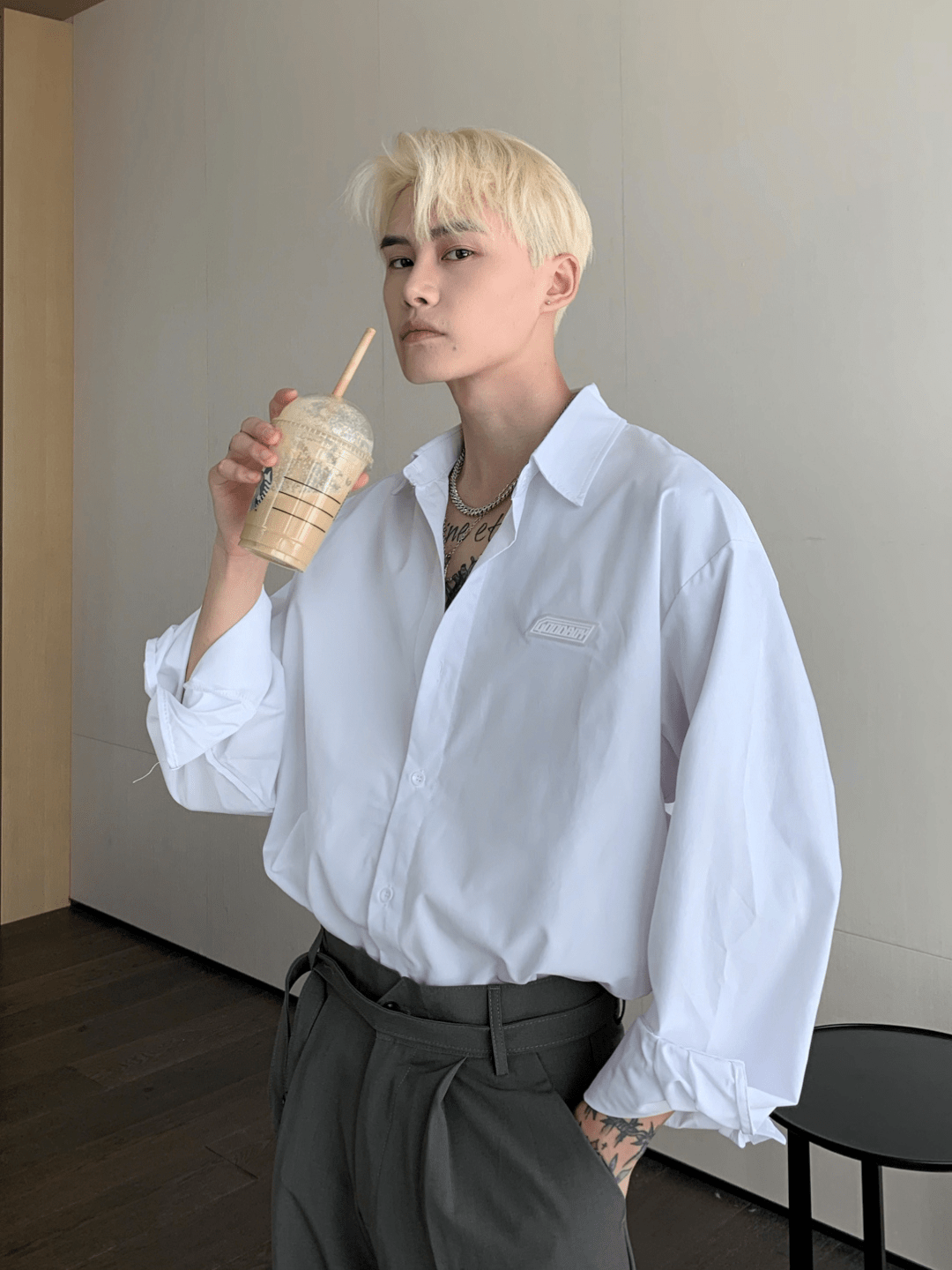 saferido [CUIBUJU] Korean loose oversize casual shirt na1063