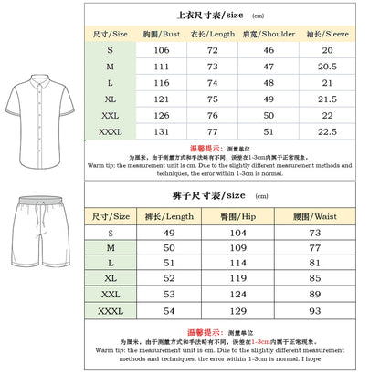 Men Tracksuit Casual Short Sleeve Zipper Polo Shirt&Shorts Set for Men Casual Streetwear 2-piece Suit Summer